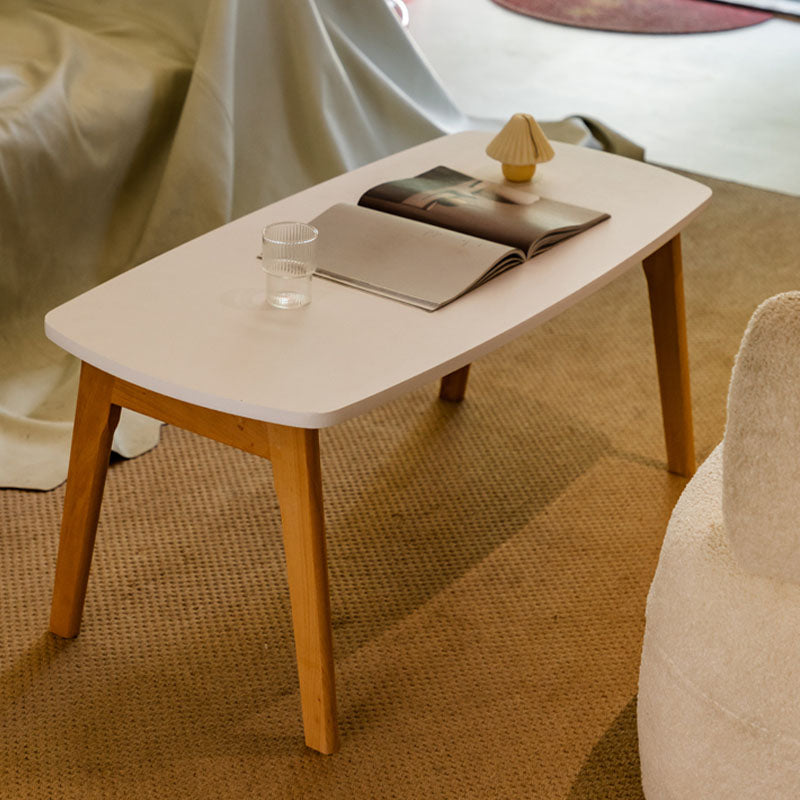 Wooden 4 Legs Cocktail Table Modern Rectangular Coffee Table for Living Room