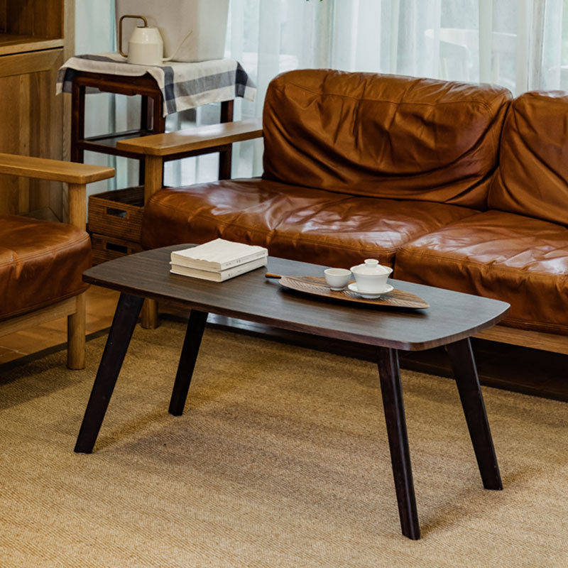 Wooden 4 Legs Cocktail Table Modern Rectangular Coffee Table for Living Room