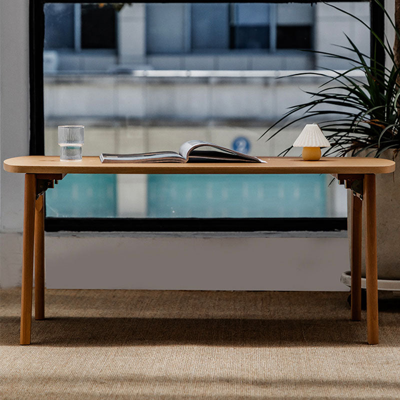 Wooden 4 Legs Cocktail Table Modern Rectangular Coffee Table for Living Room