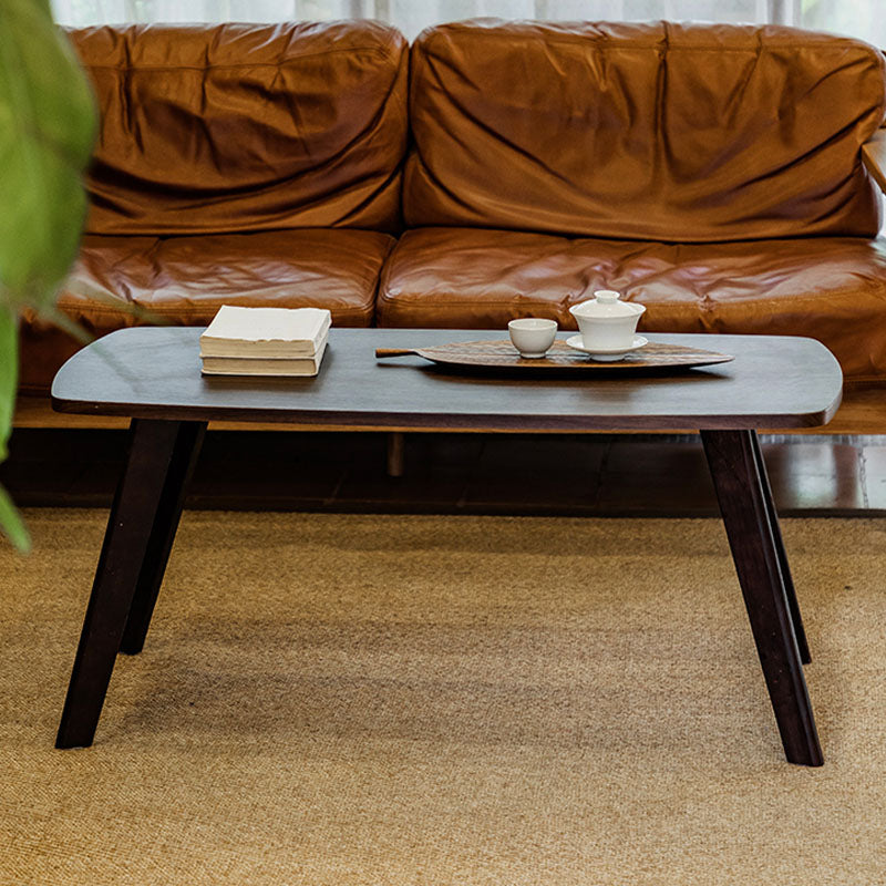 Wooden 4 Legs Cocktail Table Modern Rectangular Coffee Table for Living Room