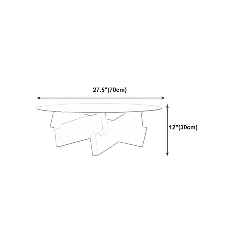 Contemporary Cross Legs Coffee Table 1 Single Wood Cocktail Table
