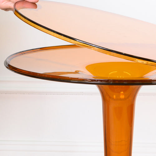 Pedestal Modern 1 Single Coffee Table Round Acrylic Cocktail Table