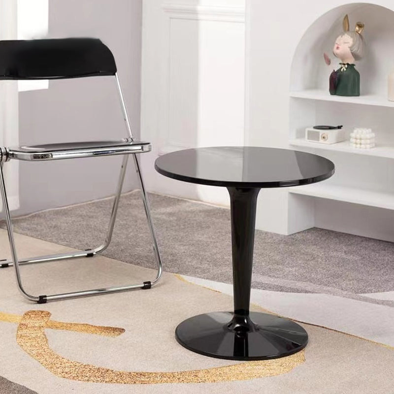 Pedestal Modern 1 Single Coffee Table Round Acrylic Cocktail Table