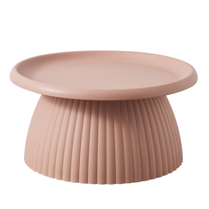 Modern Round Pedestal Coffee Table Acrylic Pink Coffee Table