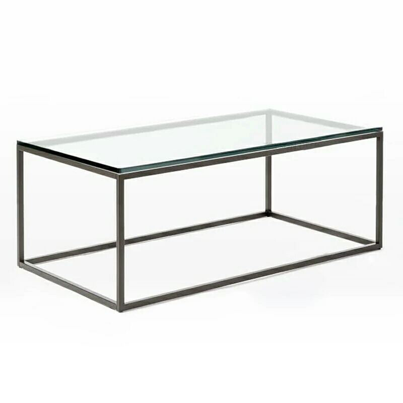 Contemporary Rectangular Glass Frame Base Coffee Cocktail Table