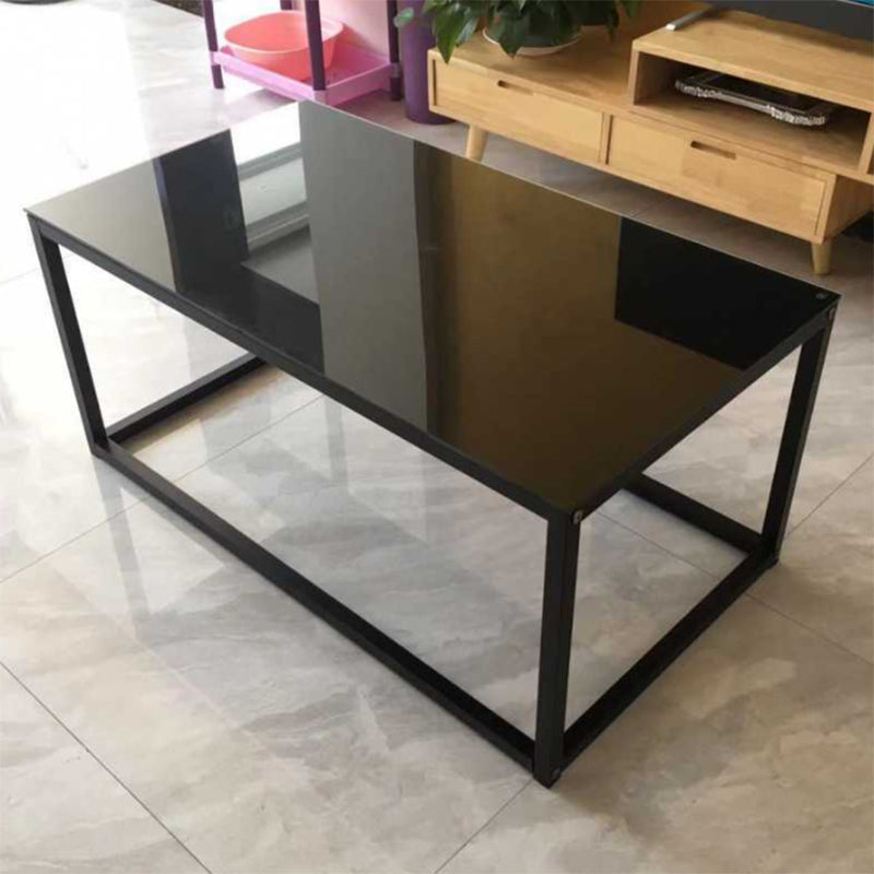 Contemporary Rectangular Glass Frame Base Coffee Cocktail Table