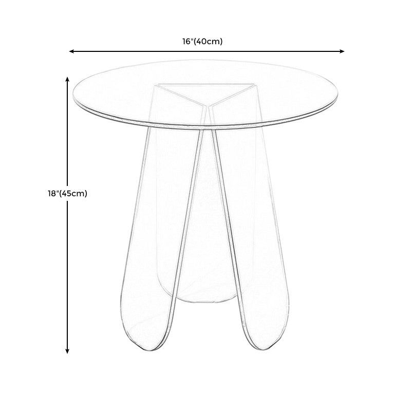 Acrylic 3 Legs Coffee Table Fixed Modern Round Cocktail Table