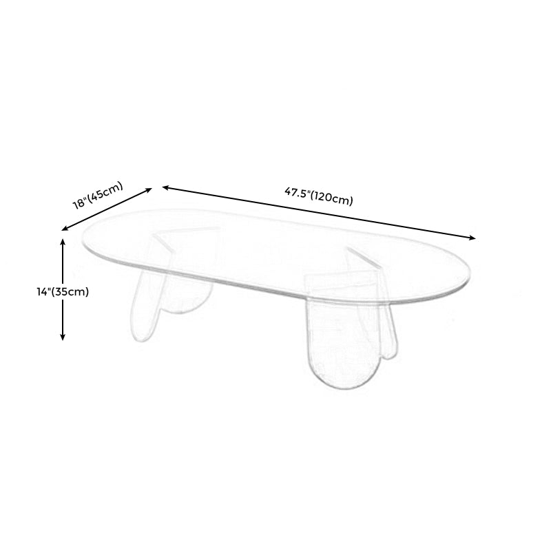 Acrylic 3 Legs Coffee Table Fixed Modern Round Cocktail Table