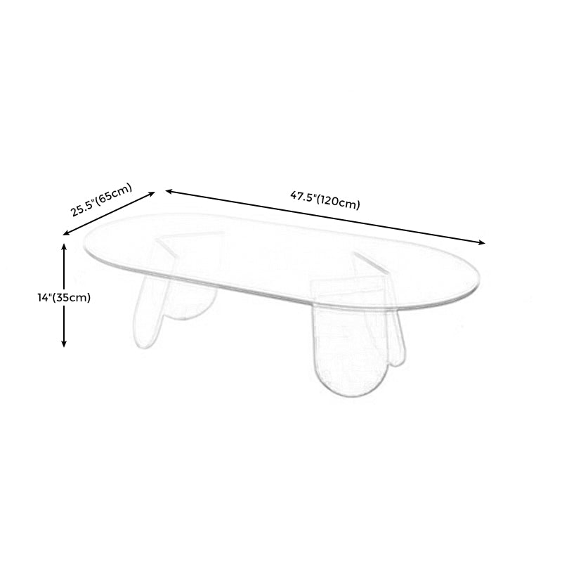 Acrylic 3 Legs Coffee Table Fixed Modern Round Cocktail Table