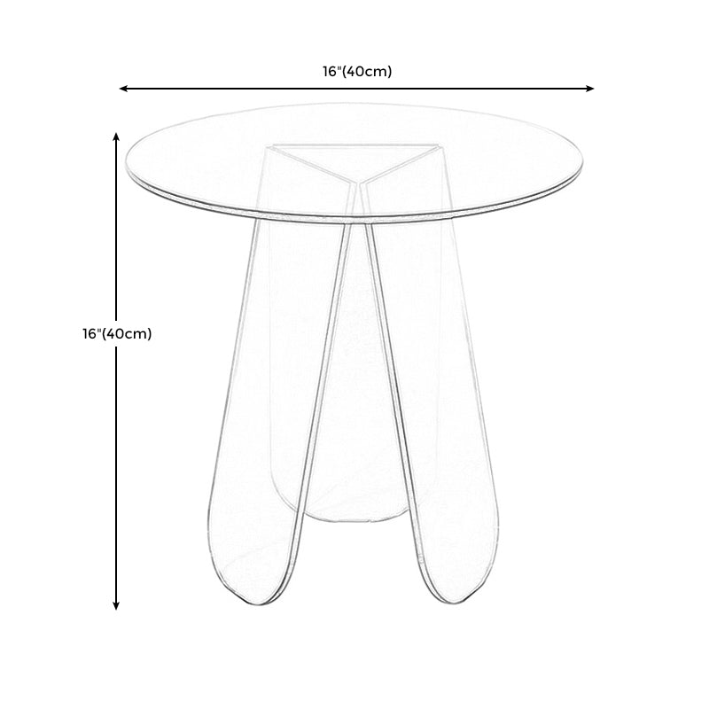 Acrylic 3 Legs Coffee Table Fixed Modern Round Cocktail Table