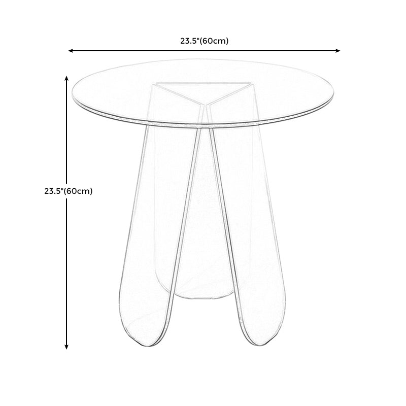 Acrylic 3 Legs Coffee Table Fixed Modern Round Cocktail Table