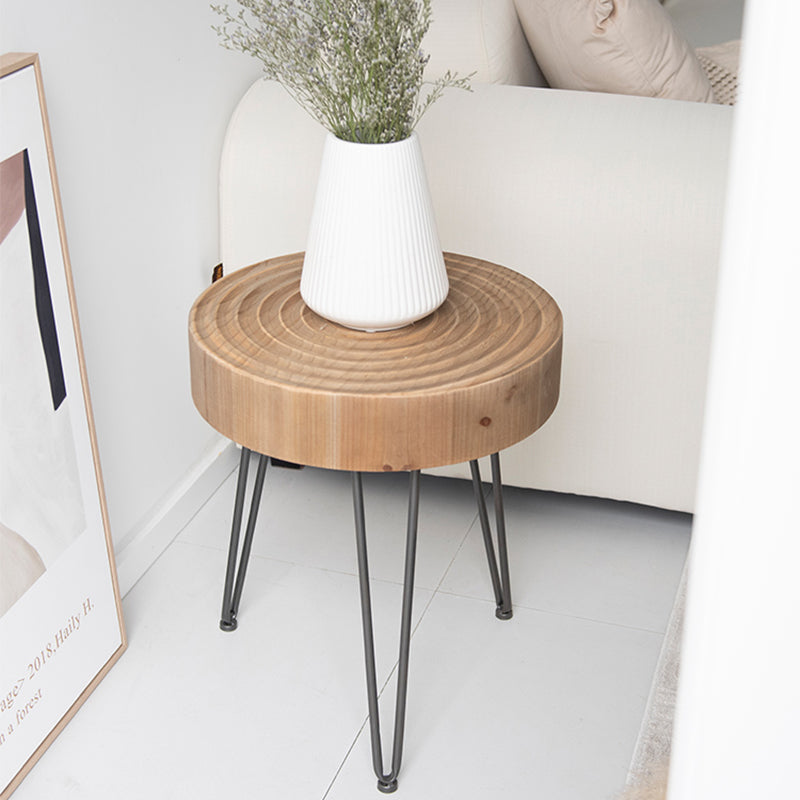 3 Legs Round Natural Finish Coffee Table Rustic Wooden Coffee Table