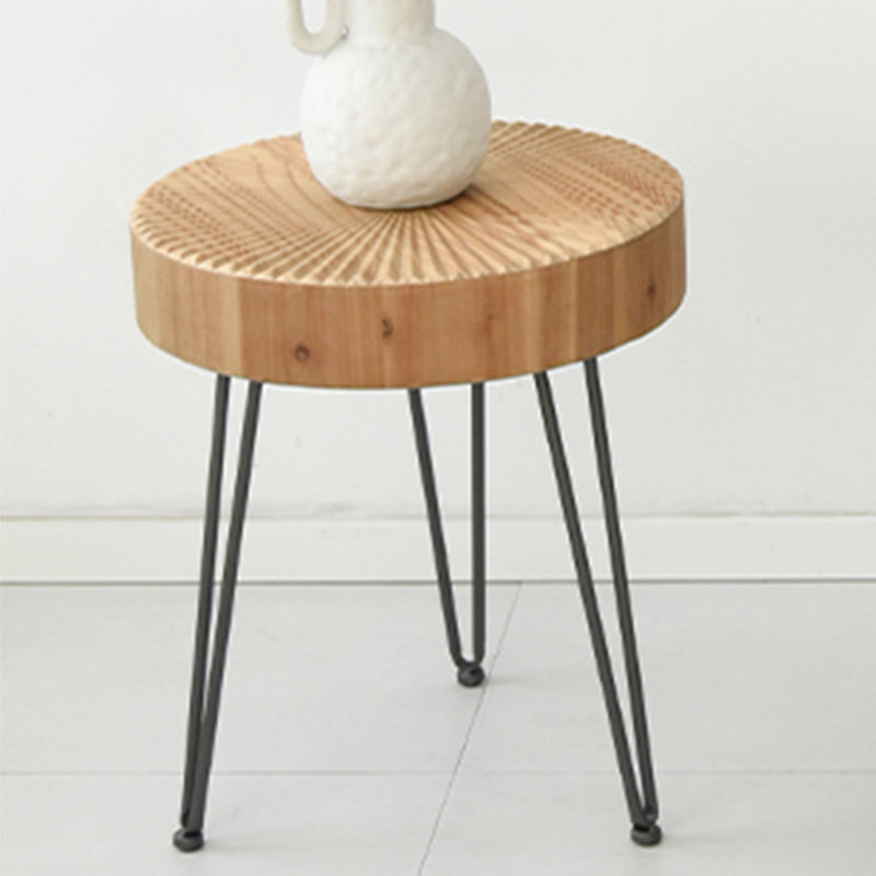3 Legs Round Natural Finish Coffee Table Rustic Wooden Coffee Table