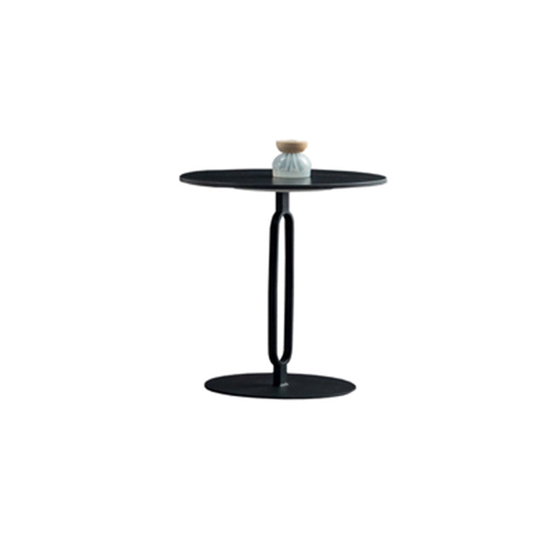 Modern Slate Trestle Coffee Table with Storage Round Cocktail Table in Grey