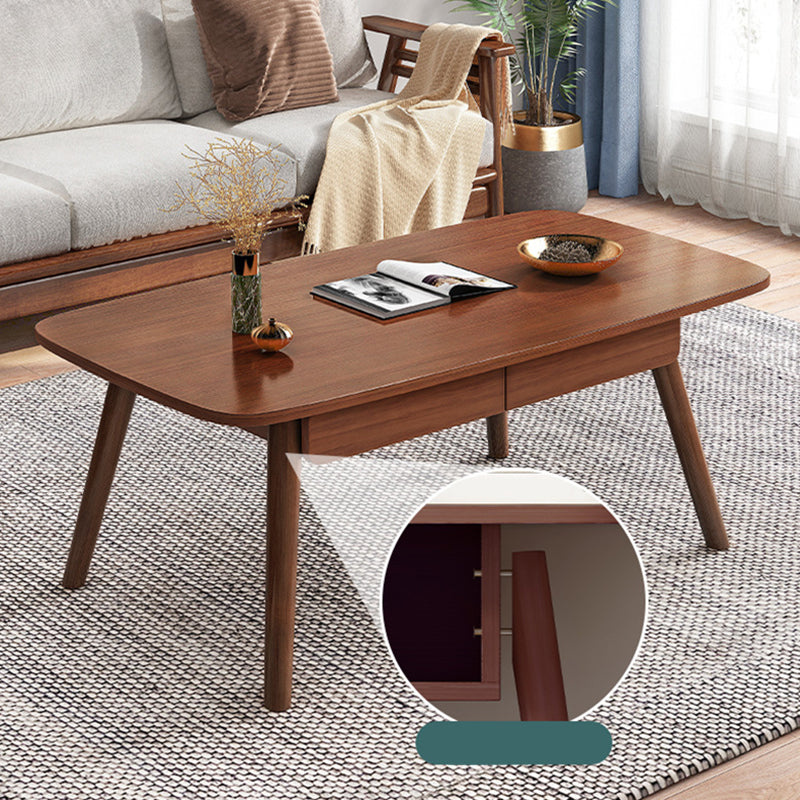 Modern 4 Legs Cocktail Table Rectangular Coffee Table with Drawers