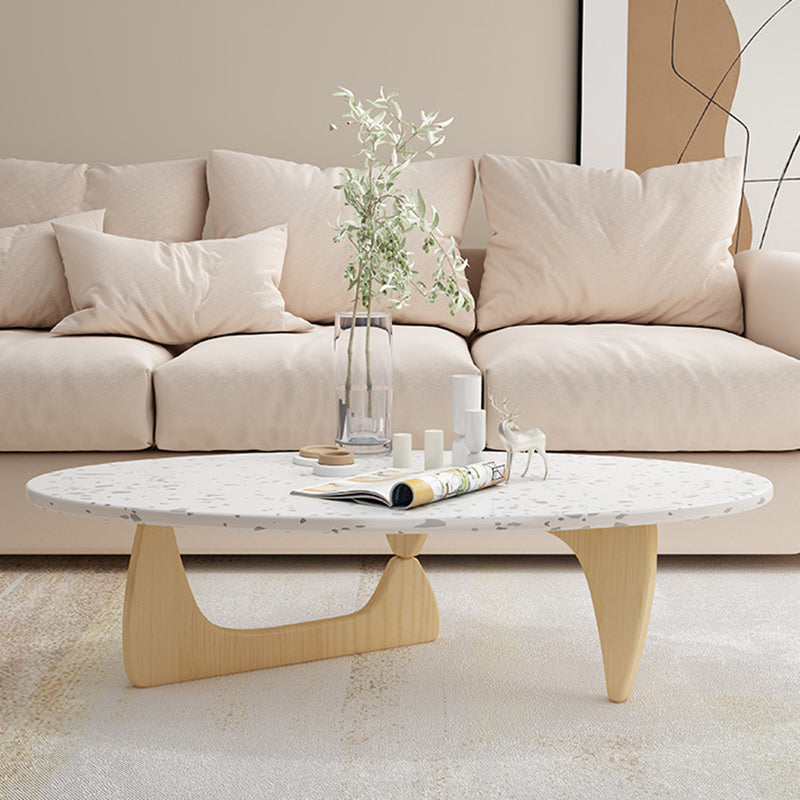 Modern Coffee Table Wooden 3 Legs Cocktail Table for Living Room