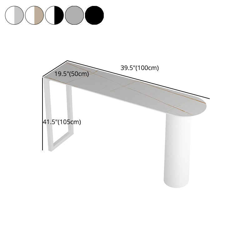 Stone Counter Table Iron Base 42-inch Height Contemporary Bar Table for Island