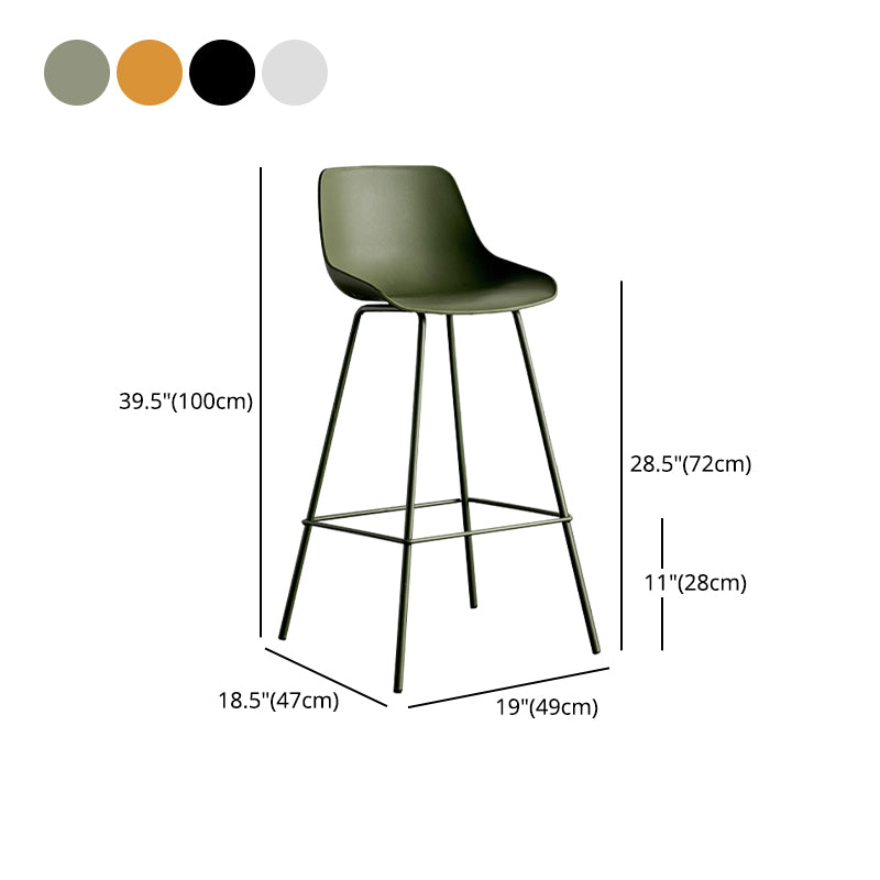 Modern Style Bar-stool Plastic Counter Bar Stool with Metal Legs