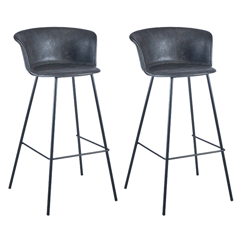 Industrial Style Bar-stool PU Leather Counter Bar Stool with Metal Legs