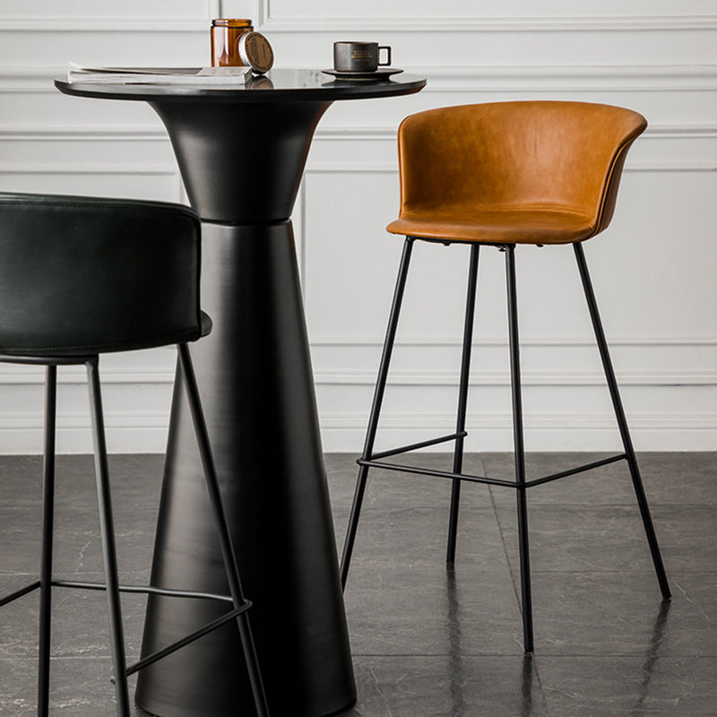 Industrial Style Bar-stool PU Leather Counter Bar Stool with Metal Legs