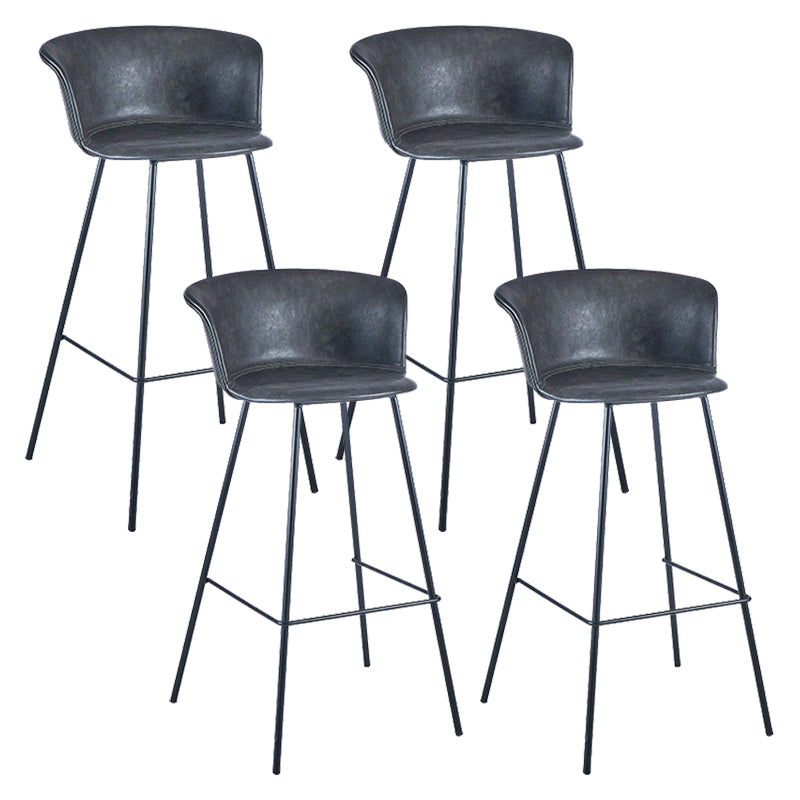 Industrial Style Bar-stool PU Leather Counter Bar Stool with Metal Legs
