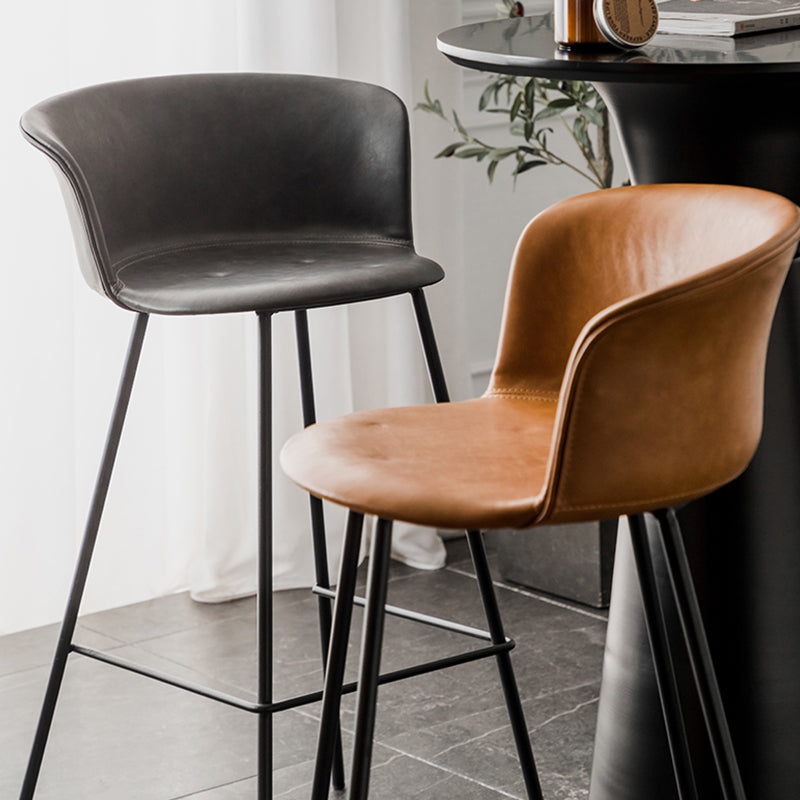 Industrial Style Bar-stool PU Leather Counter Bar Stool with Metal Legs