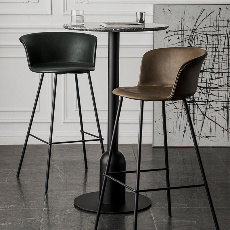 Industrial Style Bar-stool PU Leather Counter Bar Stool with Metal Legs