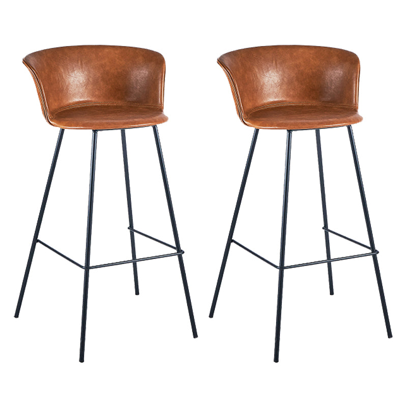 Industrial Style Bar-stool PU Leather Counter Bar Stool with Metal Legs