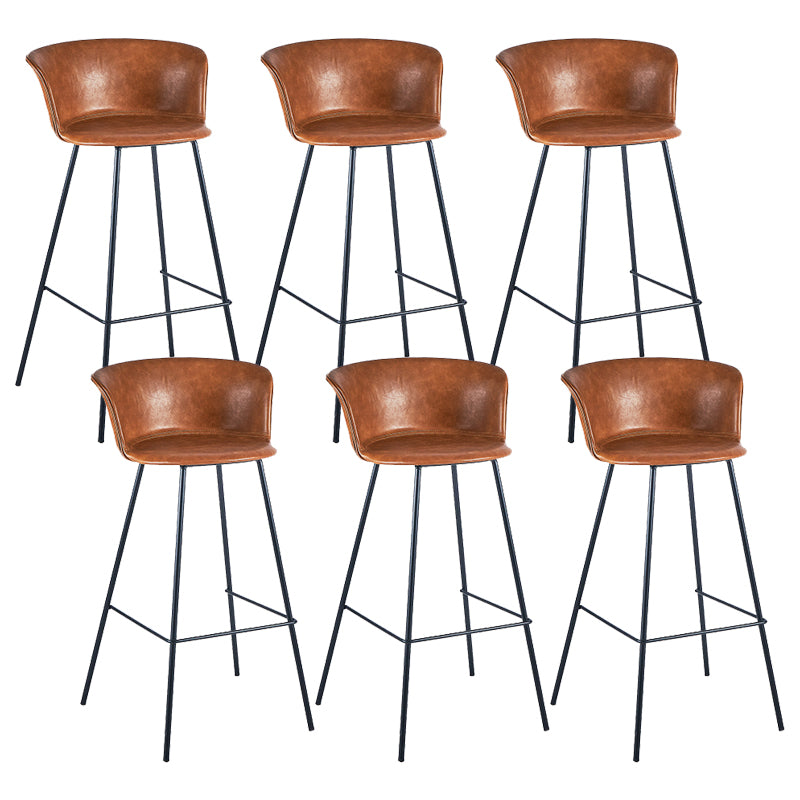 Industrial Style Bar-stool PU Leather Counter Bar Stool with Metal Legs