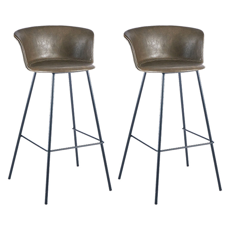 Industrial Style Bar-stool PU Leather Counter Bar Stool with Metal Legs
