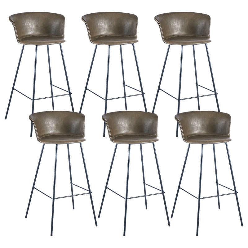 Industrial Style Bar-stool PU Leather Counter Bar Stool with Metal Legs