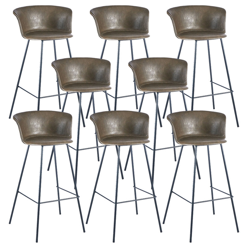 Industrial Style Bar-stool PU Leather Counter Bar Stool with Metal Legs