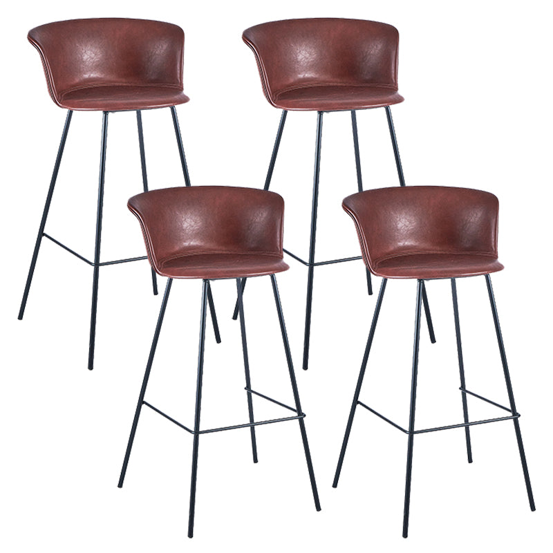 Industrial Style Bar-stool PU Leather Counter Bar Stool with Metal Legs