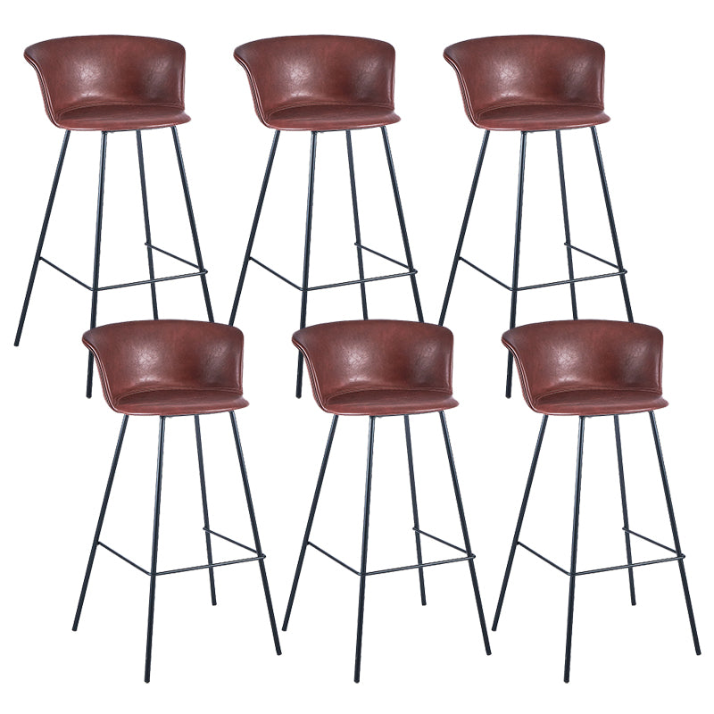 Industrial Style Bar-stool PU Leather Counter Bar Stool with Metal Legs