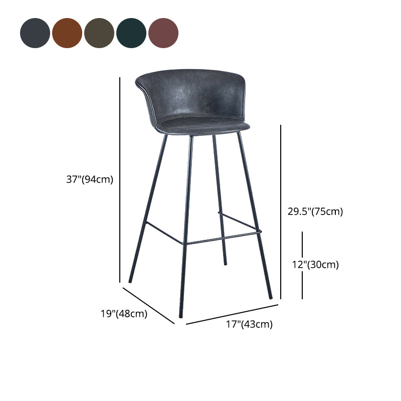Industrial Style Bar-stool PU Leather Counter Bar Stool with Metal Legs