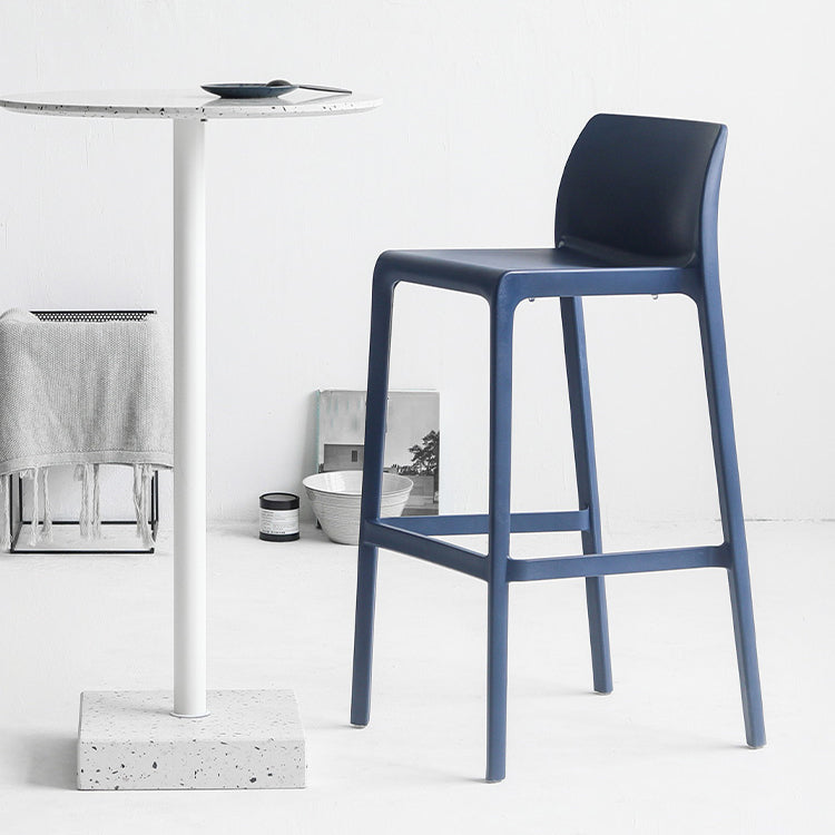 Contemporary Stackable Bar-stool Plastic Counter Bar Stool with Plastic Legs for Home