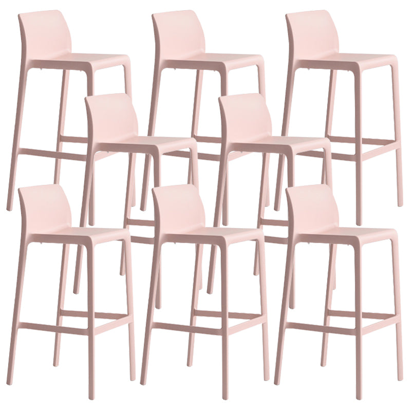 Contemporary Stackable Bar-stool Plastic Counter Bar Stool with Plastic Legs for Home