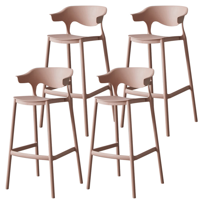 Nordic Stackable Bar-stool Plastic Counter Bar Stool with Plastic Legs for Home