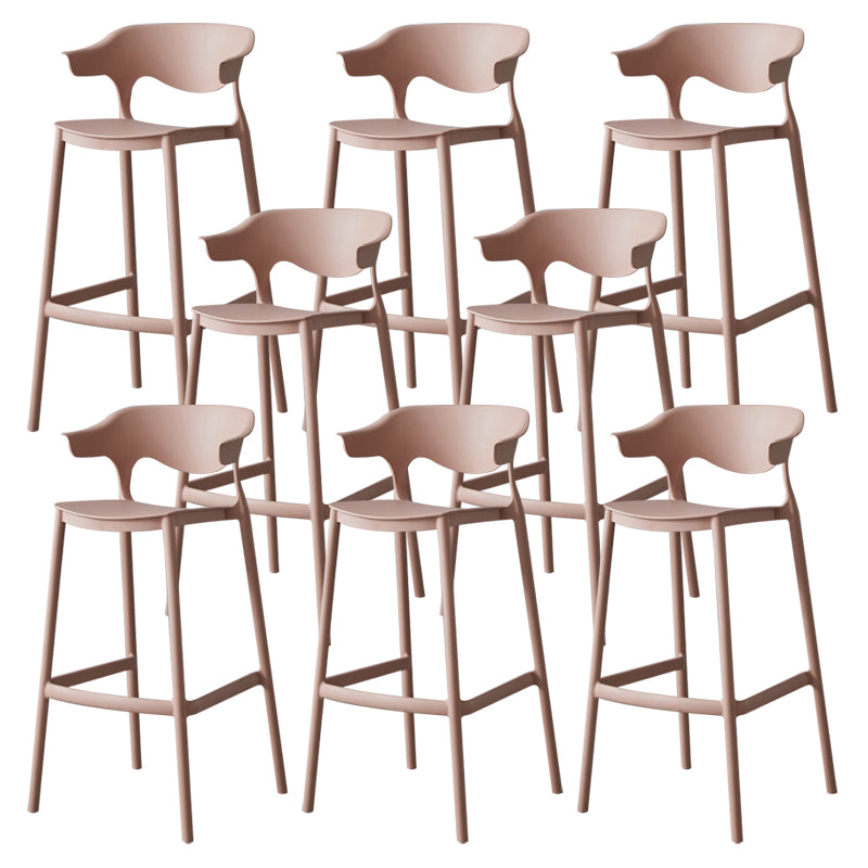 Nordic Stackable Bar-stool Plastic Counter Bar Stool with Plastic Legs for Home