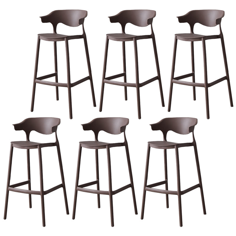 Nordic Stackable Bar-stool Plastic Counter Bar Stool with Plastic Legs for Home