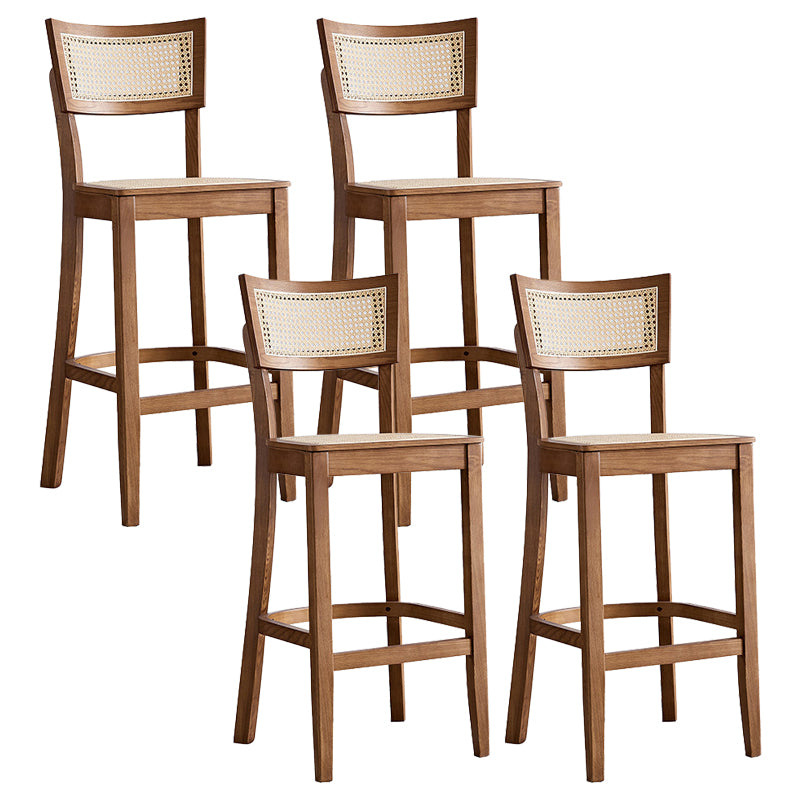 Contemporary Bar-stool Wooden Counter Bar Stool with Wood Legs for Kitchen