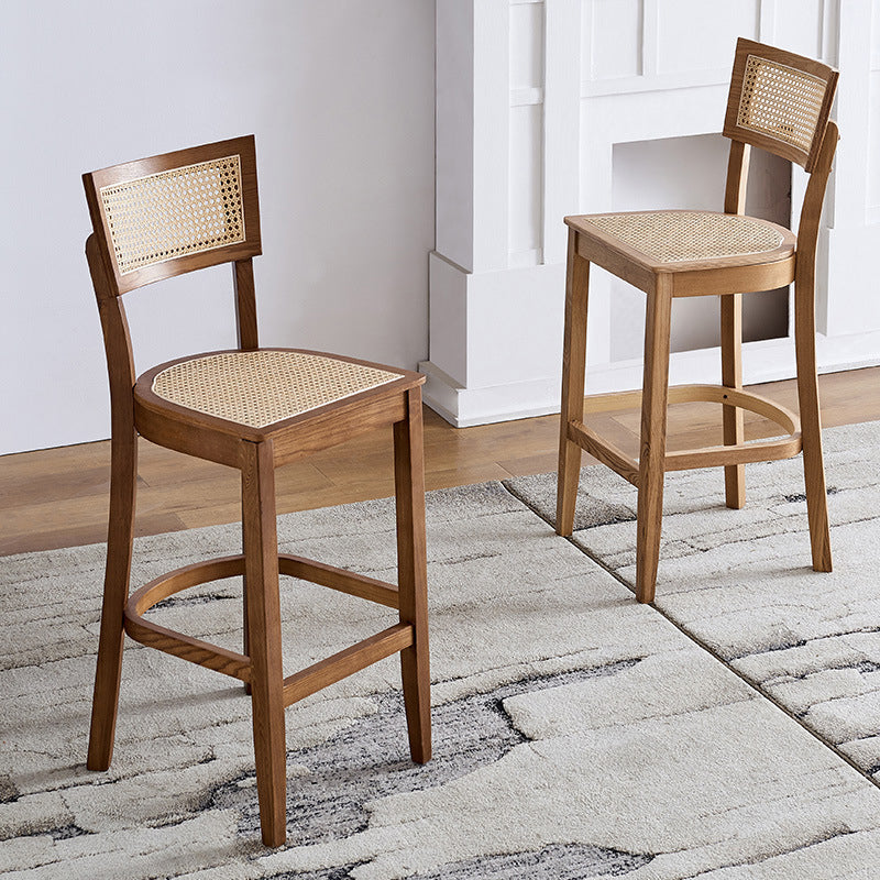 Contemporary Bar-stool Wooden Counter Bar Stool with Wood Legs for Kitchen