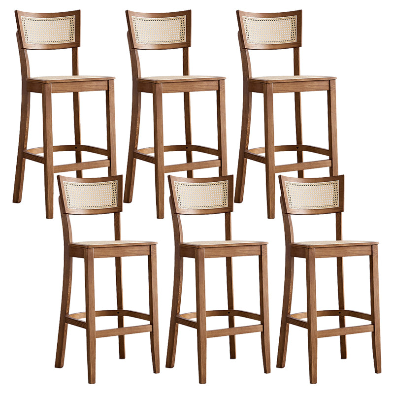 Contemporary Bar-stool Wooden Counter Bar Stool with Wood Legs for Kitchen