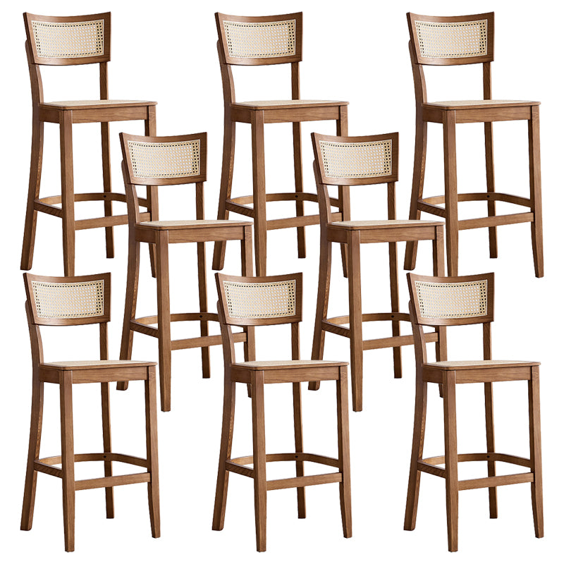 Contemporary Bar-stool Wooden Counter Bar Stool with Wood Legs for Kitchen
