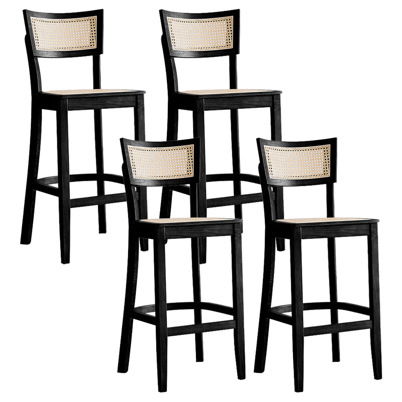 Contemporary Bar-stool Wooden Counter Bar Stool with Wood Legs for Kitchen