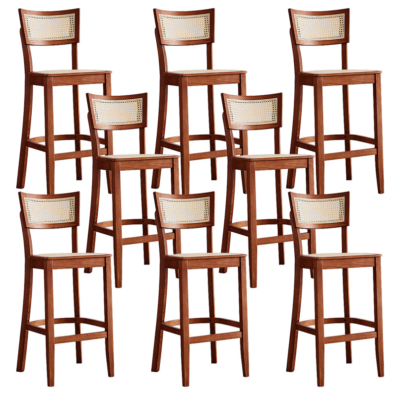 Contemporary Bar-stool Wooden Counter Bar Stool with Wood Legs for Kitchen