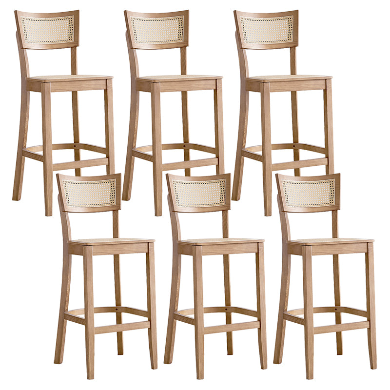 Contemporary Bar-stool Wooden Counter Bar Stool with Wood Legs for Kitchen