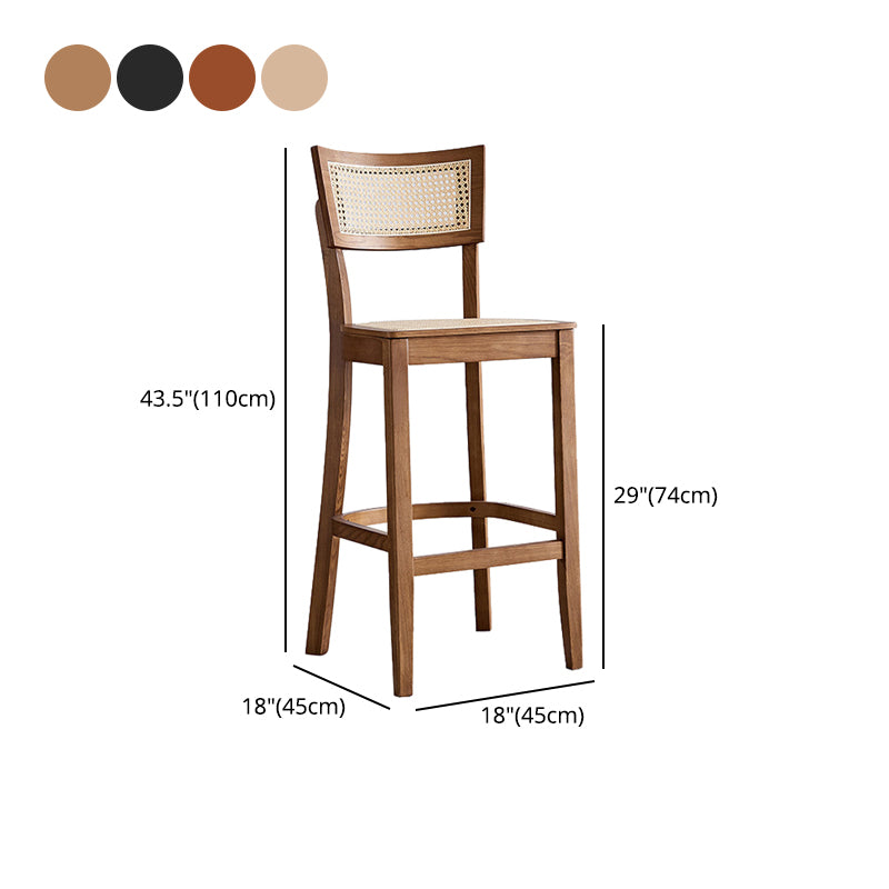 Contemporary Bar-stool Wooden Counter Bar Stool with Wood Legs for Kitchen