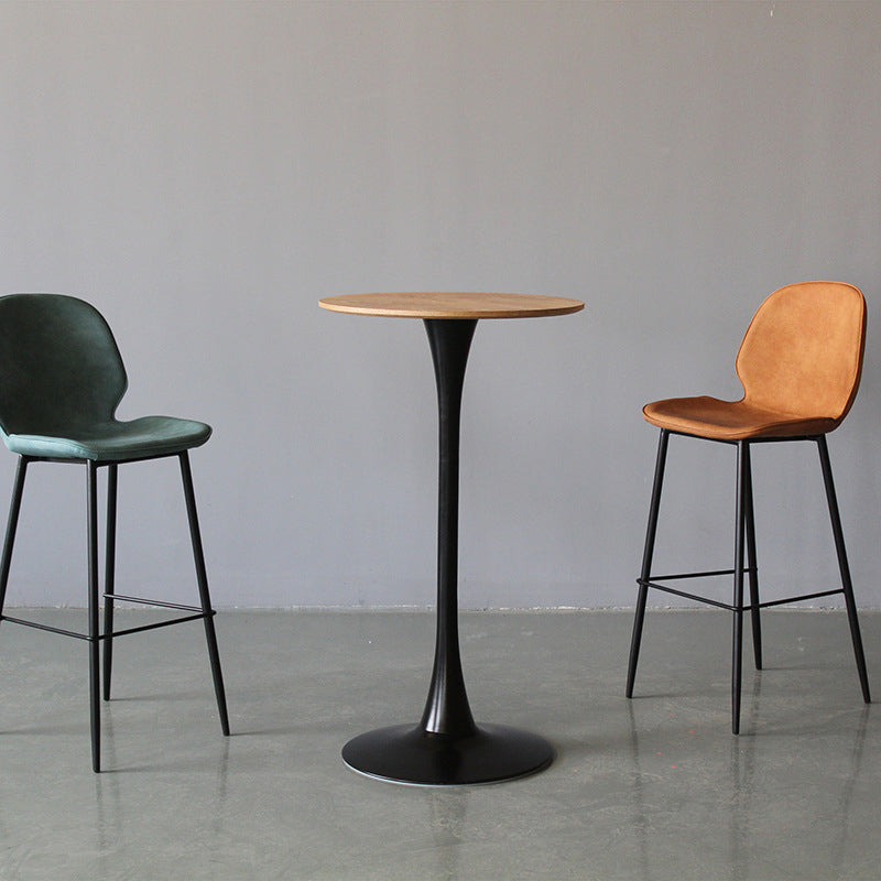 Industrial Style Bar-stool PU Leather Counter Bar Stool with Metal Legs for Kitchen