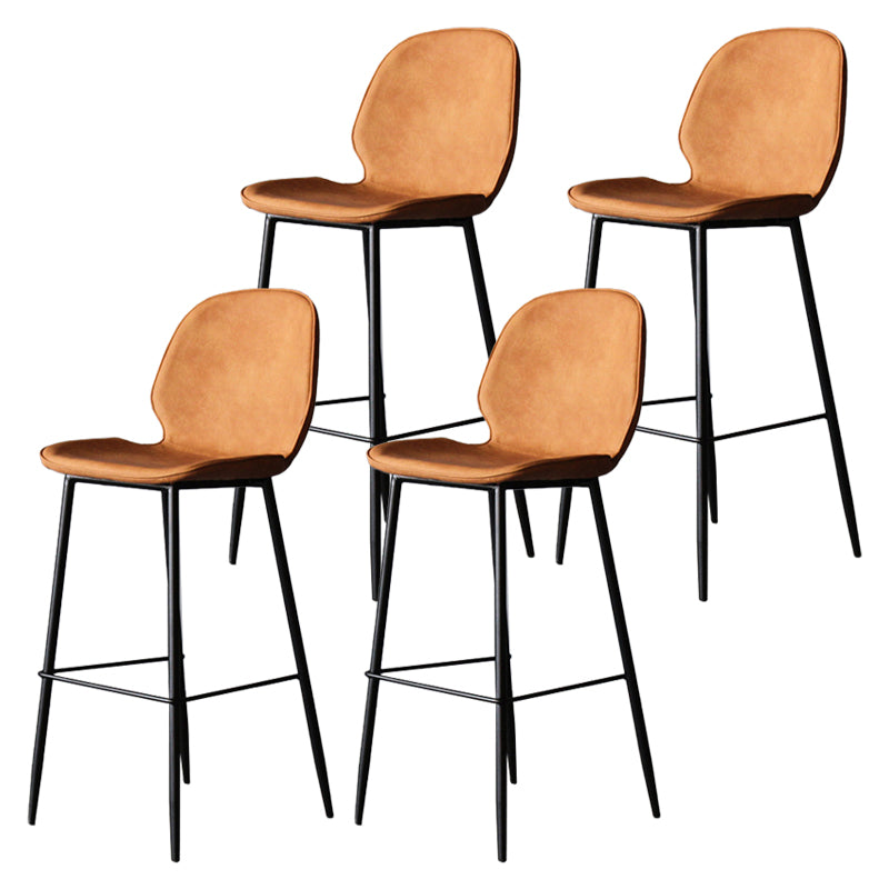 Industrial Style Bar-stool PU Leather Counter Bar Stool with Metal Legs for Kitchen
